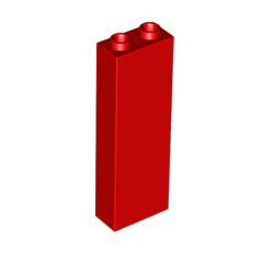 Brick 1x2x5 - Blocked Open Studs or Hollow Studs, Part# 2454 Part LEGO® Red 1 Part