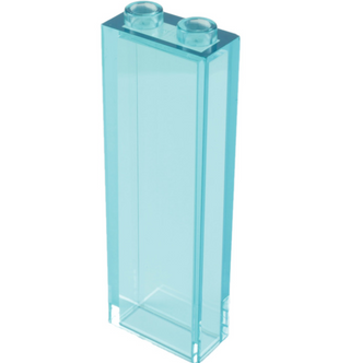 Brick 1x2x5 without Side Supports, Part# 46212 Part LEGO® Trans-Light Blue