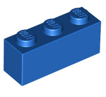 Brick 1x3, Part# 3622 Part LEGO® Blue