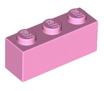 Brick 1x3, Part# 3622 Part LEGO® Bright Pink