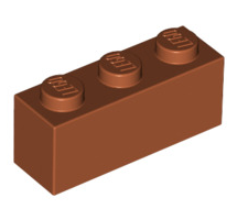 Brick 1x3, Part# 3622 Part LEGO® Dark Orange