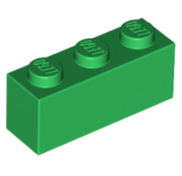 Brick 1x3, Part# 3622 Part LEGO® Green  