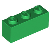 Brick 1x3, Part# 3622 Part LEGO® Green