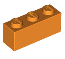 Brick 1x3, Part# 3622 Part LEGO® Orange  