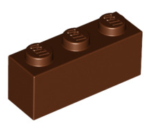 Brick 1x3, Part# 3622 Part LEGO® Reddish Brown