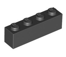 Brick 1x4, Part# 3010 Part LEGO® Black