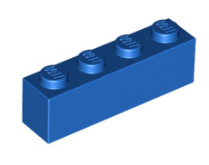 Brick 1x4, Part# 3010 Part LEGO® Blue