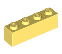 Brick 1x4, Part# 3010 Part LEGO® Bright Light Yellow  