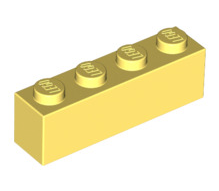 Brick 1x4, Part# 3010 Part LEGO® Bright Light Yellow