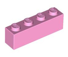 Brick 1x4, Part# 3010 Part LEGO® Bright Pink