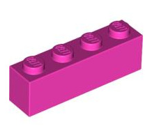 Brick 1x4, Part# 3010 Part LEGO® Dark Pink