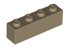 Brick 1x4, Part# 3010 Part LEGO® Dark Tan