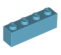Brick 1x4, Part# 3010 Part LEGO® Medium Azure
