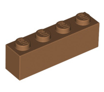 Brick 1x4, Part# 3010 Part LEGO® Medium Nougat