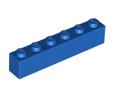 Brick 1x6, Part# 3009 Part LEGO® Blue 1 Part