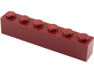 Brick 1x6, Part# 3009 Part LEGO® Dark Red  