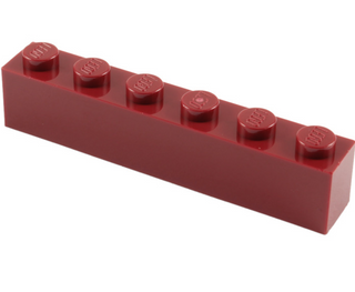 Brick 1x6, Part# 3009 Part LEGO® Dark Red 1 Part