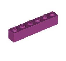 Brick 1x6, Part# 3009 Part LEGO® Magenta 1 Part