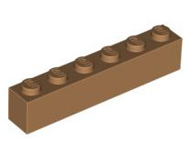 Brick 1x6, Part# 3009 Part LEGO® Medium Nougat  