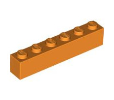 Brick 1x6, Part# 3009 Part LEGO® Orange  