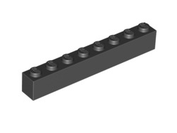 Brick 1x8, Part# 3008 Part LEGO® Black 1 Part