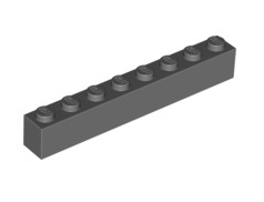 Brick 1x8, Part# 3008 Part LEGO® Dark Bluish Gray 1 Part