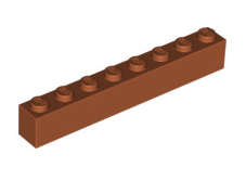 Brick 1x8, Part# 3008 Part LEGO® Dark Orange 1 Part