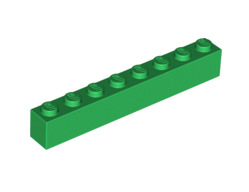 Brick 1x8, Part# 3008 Part LEGO® Green 1 Part