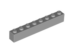 Brick 1x8, Part# 3008 Part LEGO® Light Bluish Gray 1 Part