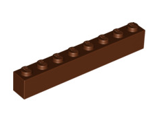 Brick 1x8, Part# 3008 Part LEGO® Reddish Brown 1 Part