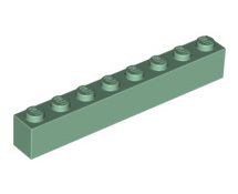 Brick 1x8, Part# 3008 Part LEGO® Sand Green 1 Part