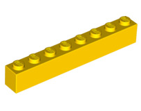 Brick 1x8, Part# 3008 Part LEGO® Yellow 1 Part