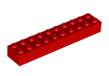 Brick 2x10, Part# 3006 Part LEGO® Red  