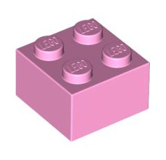 Brick 2x2, Part# 3003 Part LEGO® Bright Pink 1 Part