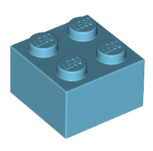 Brick 2x2, Part# 3003 Part LEGO® Medium Azure 1 Part