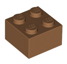 Brick 2x2, Part# 3003 Part LEGO® Medium Nougat  