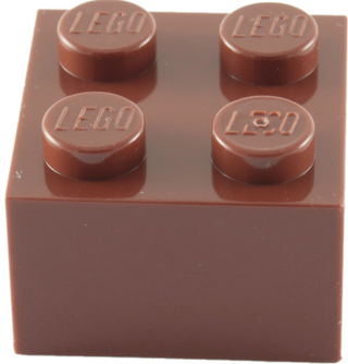 Brick 2x2, Part# 3003 Part LEGO® Reddish Brown 1 Part