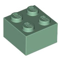 Brick 2x2, Part# 3003 Part LEGO® Sand Green  