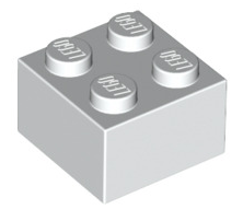 Brick 2x2, Part# 3003 Part LEGO® White 1 Part