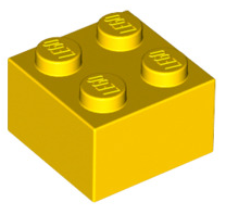 Brick 2x2, Part# 3003 Part LEGO® Yellow  