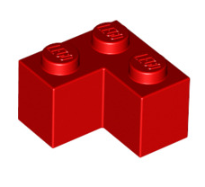 Brick 2x2 Corner, Part# 2357 Part LEGO® Red 1 Part