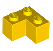 Brick 2x2 Corner, Part# 2357 Part LEGO® Yellow 1 Part