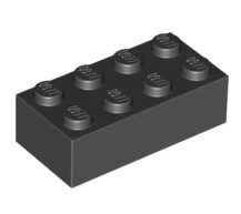 Brick 2x4, Part# 3001 Part LEGO® Black 1 Part