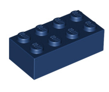 Brick 2x4, Part# 3001 Part LEGO® Dark Blue 1 Part