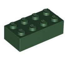 Brick 2x4, Part# 3001 Part LEGO® Dark Green 1 Part