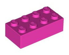 Brick 2x4, Part# 3001 Part LEGO® Dark Pink 1 Part
