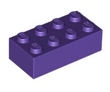 Brick 2x4, Part# 3001 Part LEGO® Dark Purple 1 Part