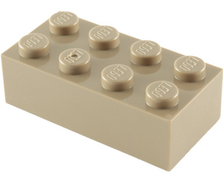 Brick 2x4, Part# 3001 Part LEGO® Dark Tan 1 Part