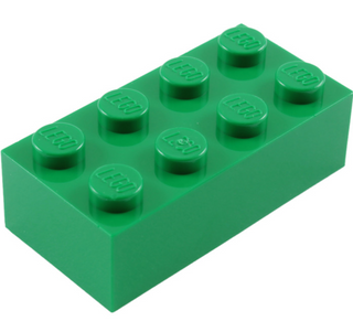 Brick 2x4, Part# 3001 Part LEGO® Green 1 Part