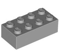 Brick 2x4, Part# 3001 Part LEGO® Light Bluish Gray 1 Part